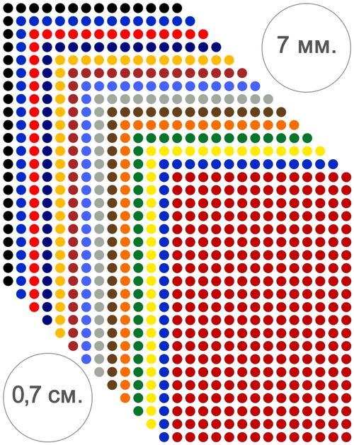 Виниловые наклейки для упаковки и маркировки Policomprint M38. 7 мм. 294 шт.