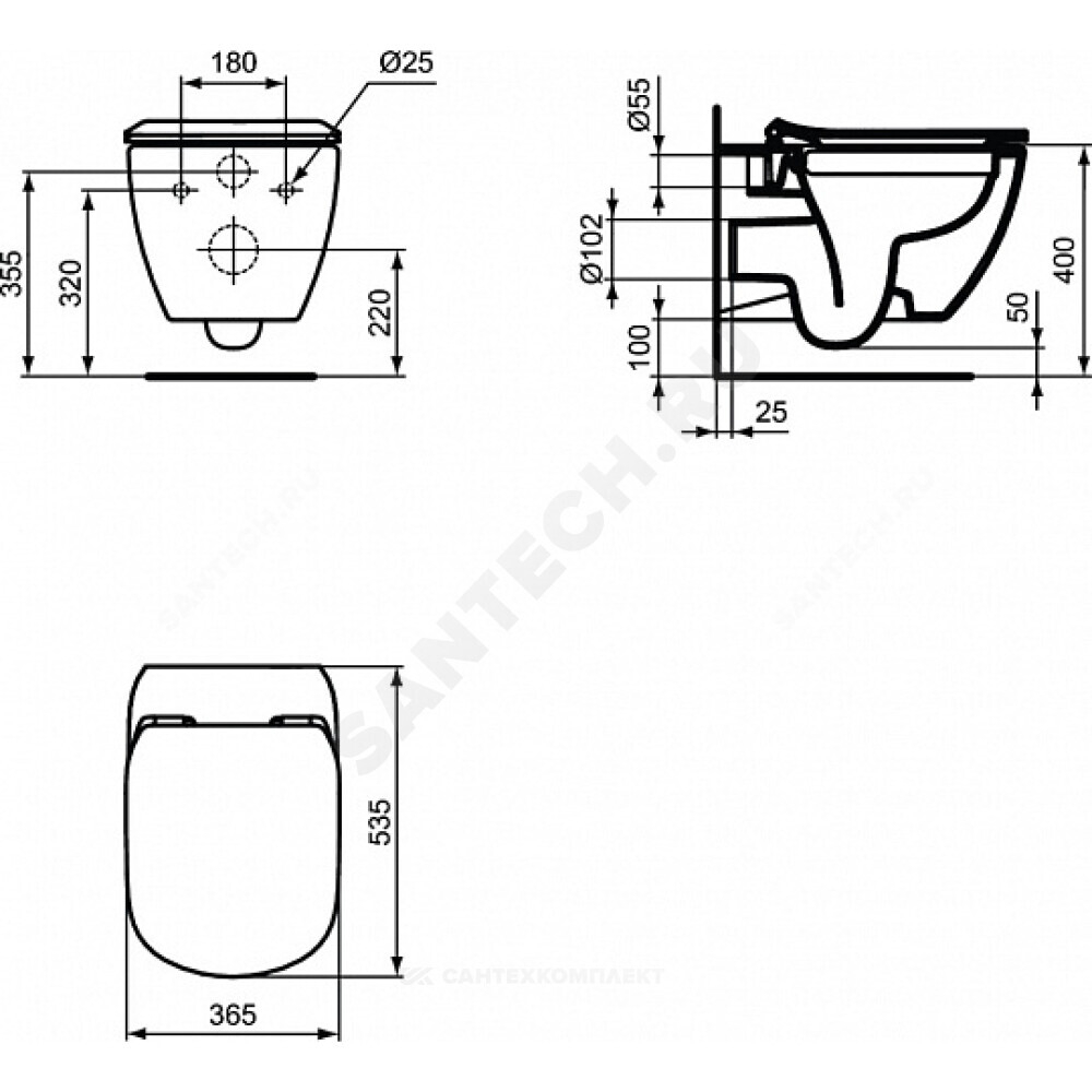 Сиденье для унитаза микролифт белый матовый TESI Ideal Standard T3527V1