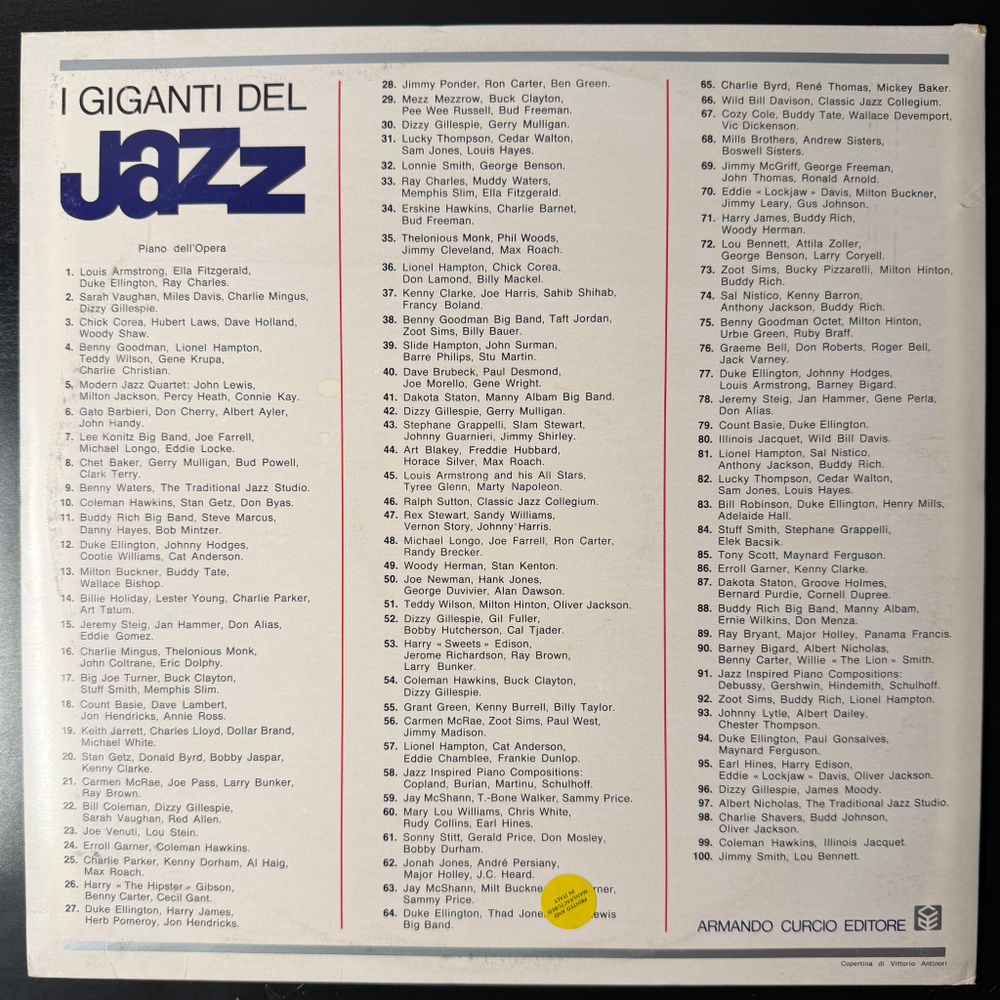 Сборник I Giganti Del Jazz Vol. 16 (Италия 1980г.)