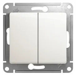 Выключатель двухклавишный Systeme Electric Glossa Перламутр GSL000651