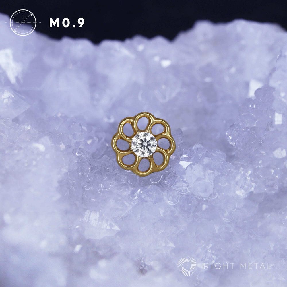 Flower Roset Crystal PVD Yellow