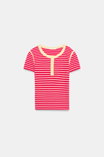 Футболка в рубчик в полоску — ZARA