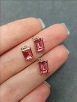 Подвеска розовая прямоугольник 7 х 8,5 мм цвет серебро, Корея, 1 шт.