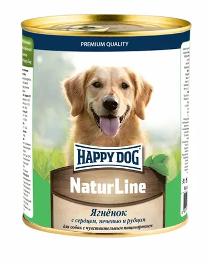 HAPPY DOG Консервы для собак Ягненок с сердцем, печенью и рубцом, 970 г