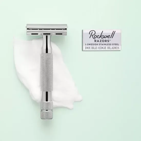 Т-образная бритва (станок) Rockwell 2C, белый хром