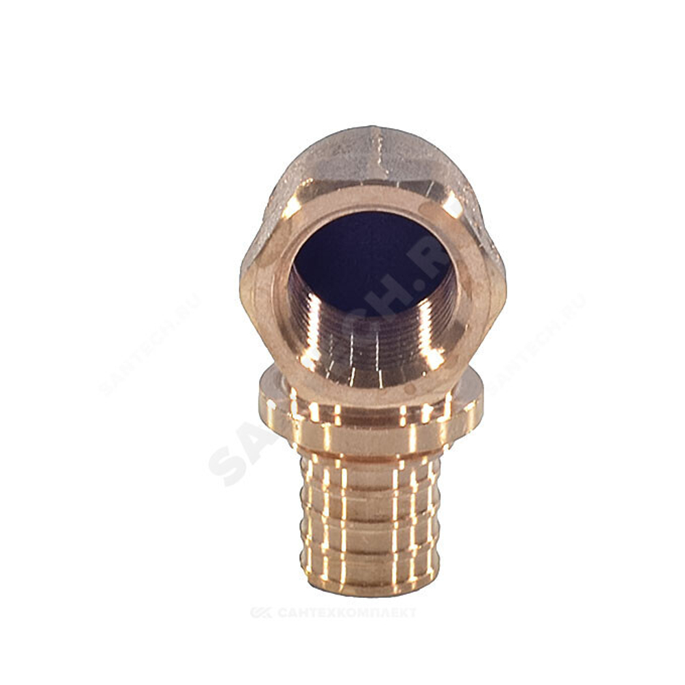Угольник для PE-X труб аксиальный бронза Дн 20х3/4" ВР RAUTITAN RX+ Rehau 14563561001 (13660971001)