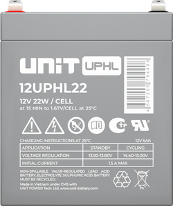 Аккумулятор UNIT 12UPHL22 ( 22 Вт/эл / 12В ) AGM
