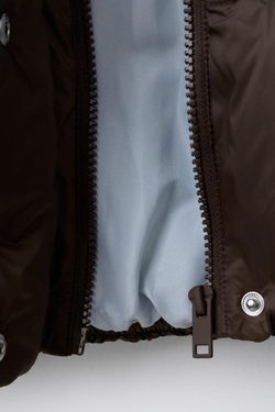 ZARA СТЕГАНАЯ КУРТКА WATER-REPELLENT С КАПЮШОНОМ, КОРИЧНЕВЫЙ