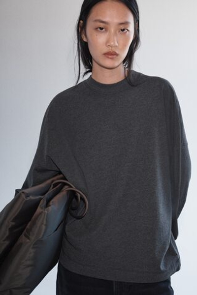 Хлопковый топ с длинными рукавами бокси - H&M