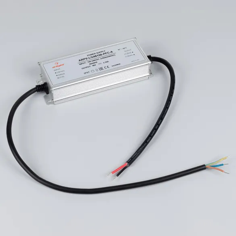 Блок питания ARPV-LG48150-PFC-A (48V, 3.15A, 150W) (Arlight, IP67 Металл, 5 лет) 030034