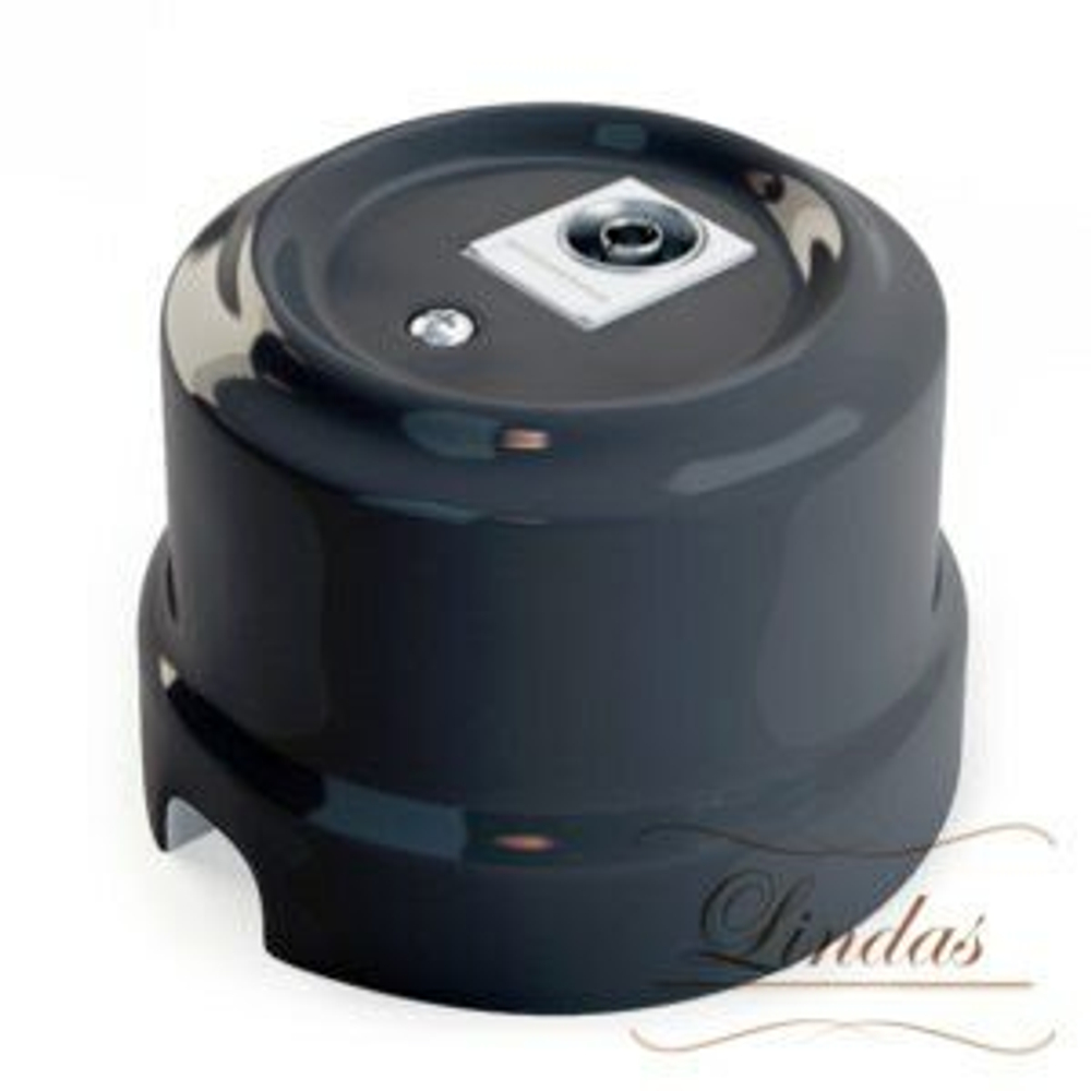 Розетка с заземлением Графит, Lindas 35032 / USB