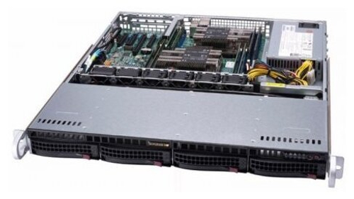 Сервер Supermicro SuperServer 6019P-MT без процессора/без ОЗУ/без накопителей/количество отсеков 3.5" hot swap: 4/1 x 500 Вт/LAN 1 Гбит/c