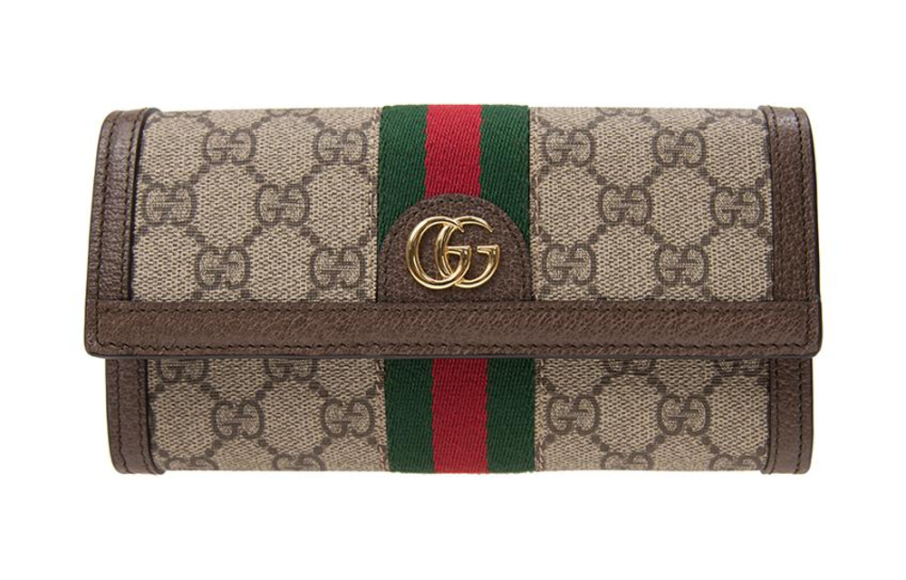 GUCCI Ophidia Canvas With Leather Wallet Women"s Light Brown