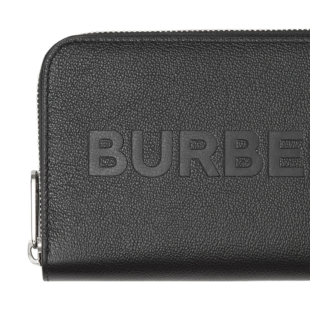 Burberry Zip Closure Leather Wallet Men"s Black