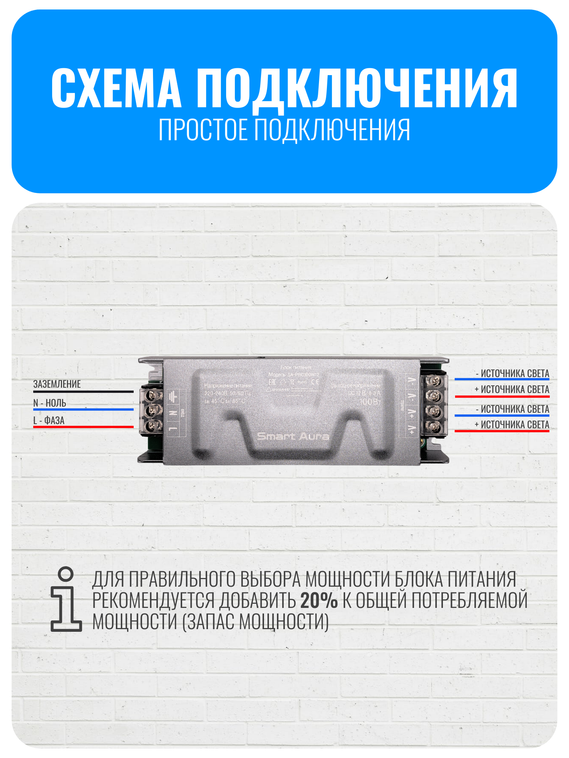 Блок питания Smart Aura для светодиодной ленты