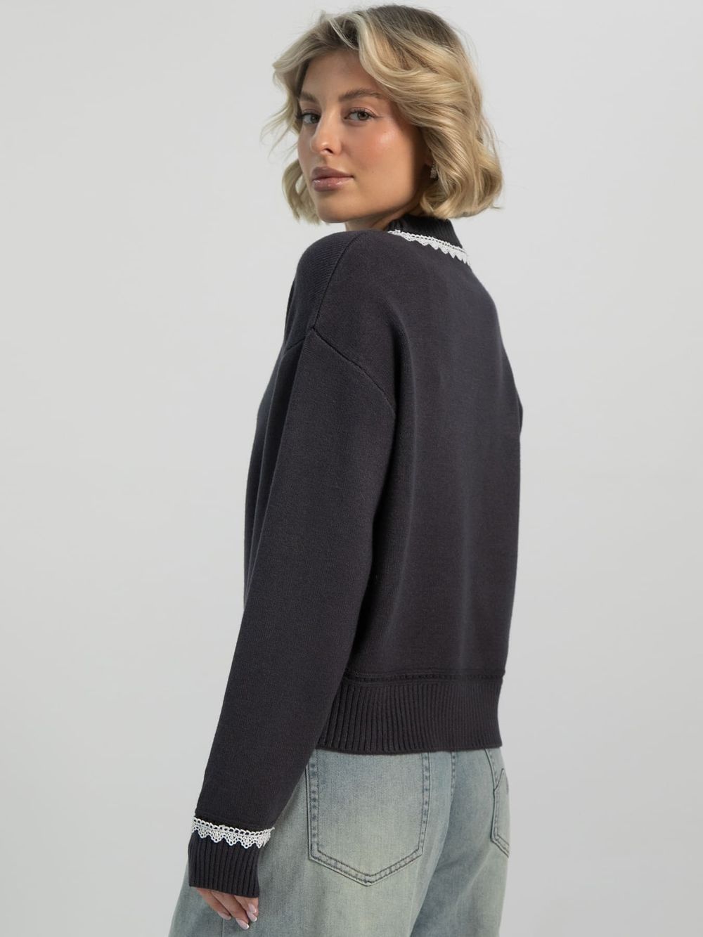 Джемпер Утонченное изящество (графит) Б16554-5М LT Collection