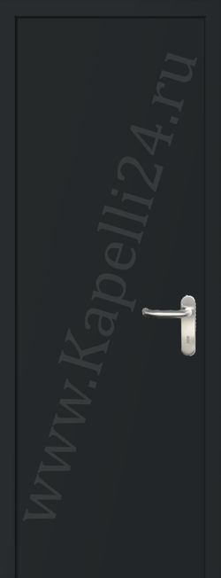 Дверь влагостойкая пластиковая KAPELLI multicolor ДГ RAL 7021 Черно-серый + коробка