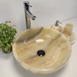 Раковина из оникса Bowl Yellow BO-61092 40x40x15 из натурального камня