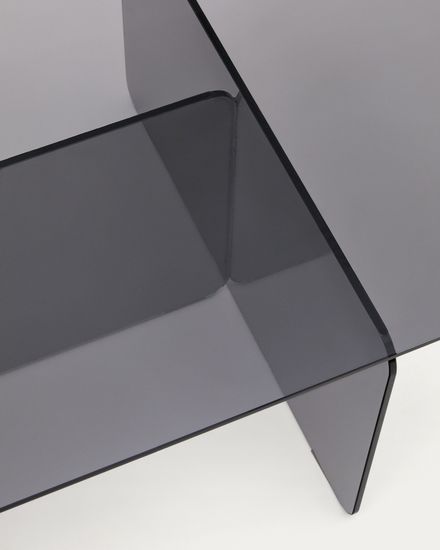 Журнальный столик Zaren из серого закаленного стекла, 120 x 60 см
