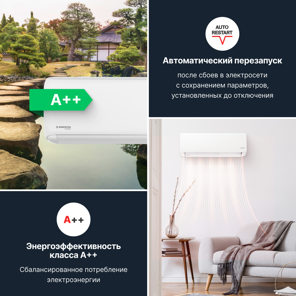 Настенная сплит-система Kentatsu TIBA Inverter KSGTI70HZRN1R/KSRTI70HZRN1R
