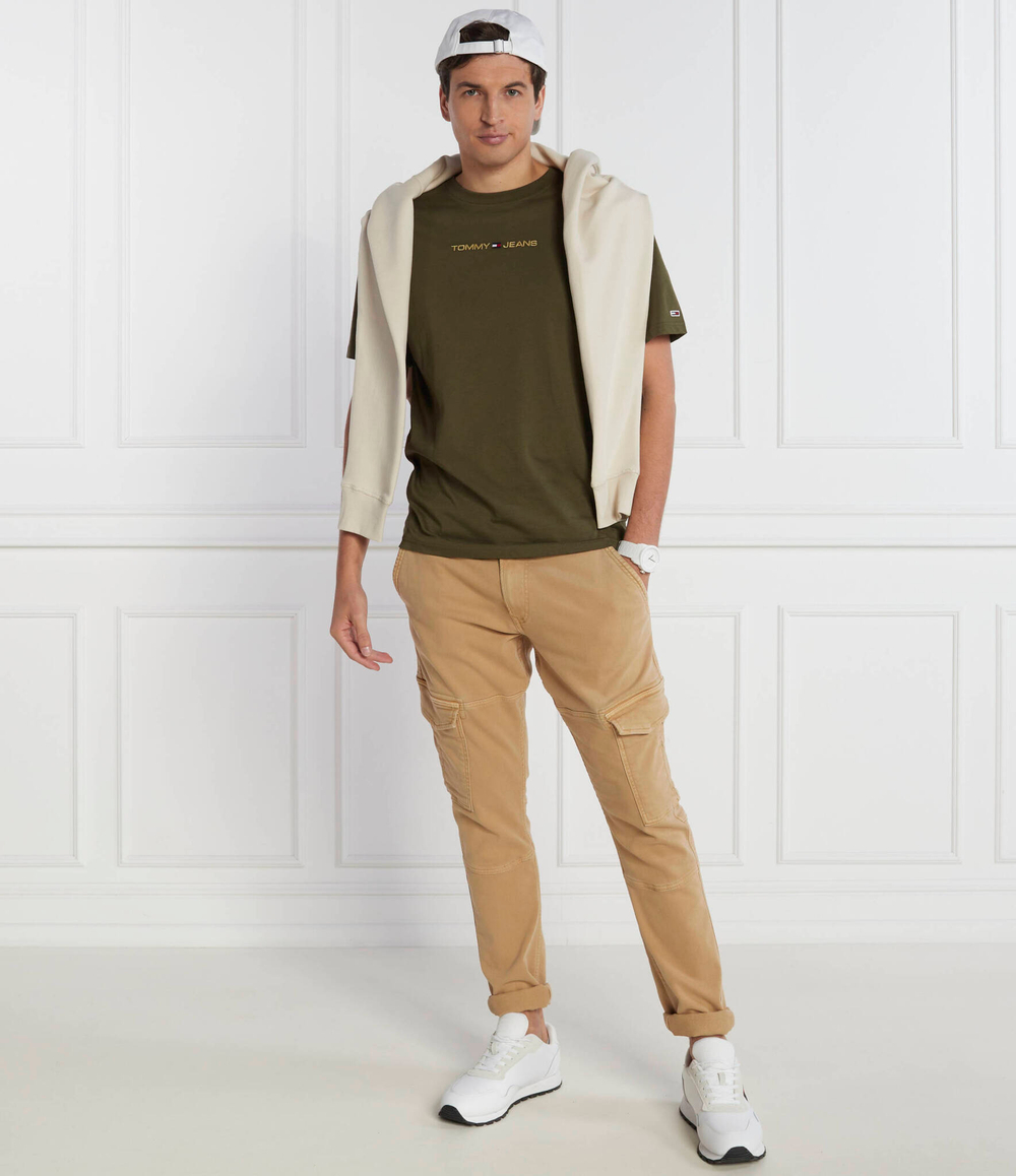 Футболка GOLD LINEAR Tommy Jeans - хаки(DM0DM17728)