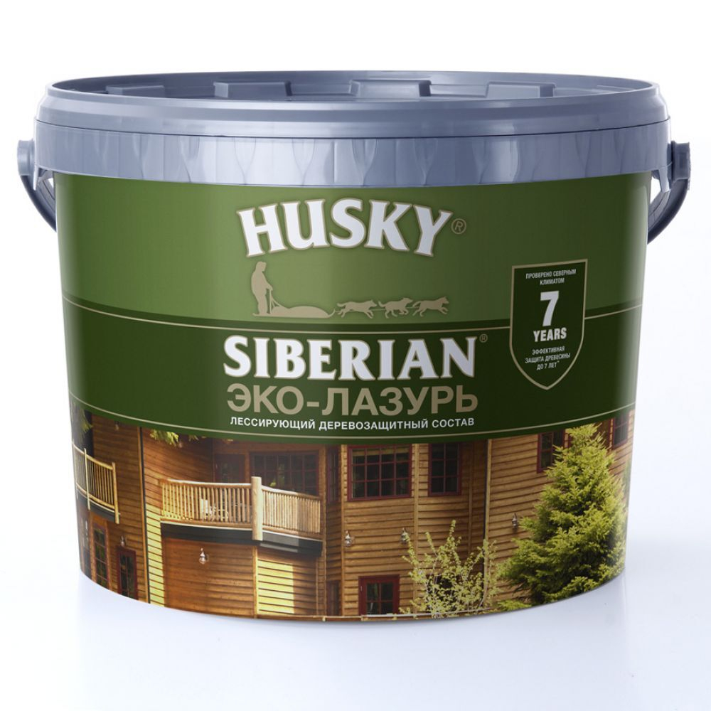 ЭКО-ЛАЗУРЬ ДЛЯ ДЕРЕВА HUSKY SIBERIAN ПОЛУМАТОВАЯ КЛЕН 2,5Л