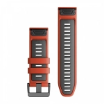 QuickFit 26mm flame red/ graphite Silicone watch band