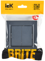 BRITE Выключатель 2-клавишный 10А в сборе ВСР10-2-0-БрМ маренго IEK