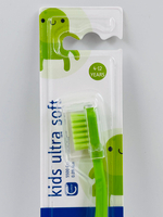Зубная щетка для детей 4-12 лет Kids Ultra Soft, мягкая, зеленая, 1 шт. (Швейцария)