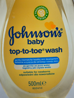 Детский гель для тела и волос Johnsons Top-to-Toe с первого дня жизни, без SLS/SLES, 500 мл (Италия)