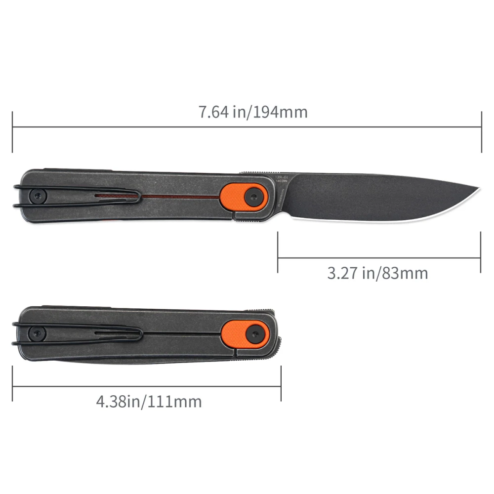 Нож складной SRM 135L-GJ Palfrey Blackwash (14C28N, Orange G10/Steel)