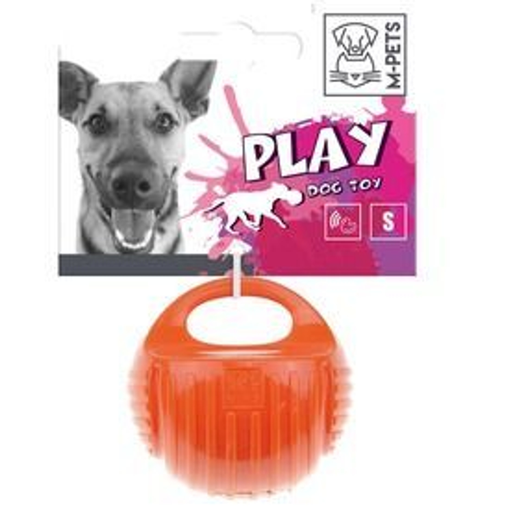 M-PETS Игрушка для собак мяч-гиря, цвет оранжевый, 7,7 см