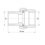 Переходник со сгоном 3/4'' прямой VRT®(конус) никель