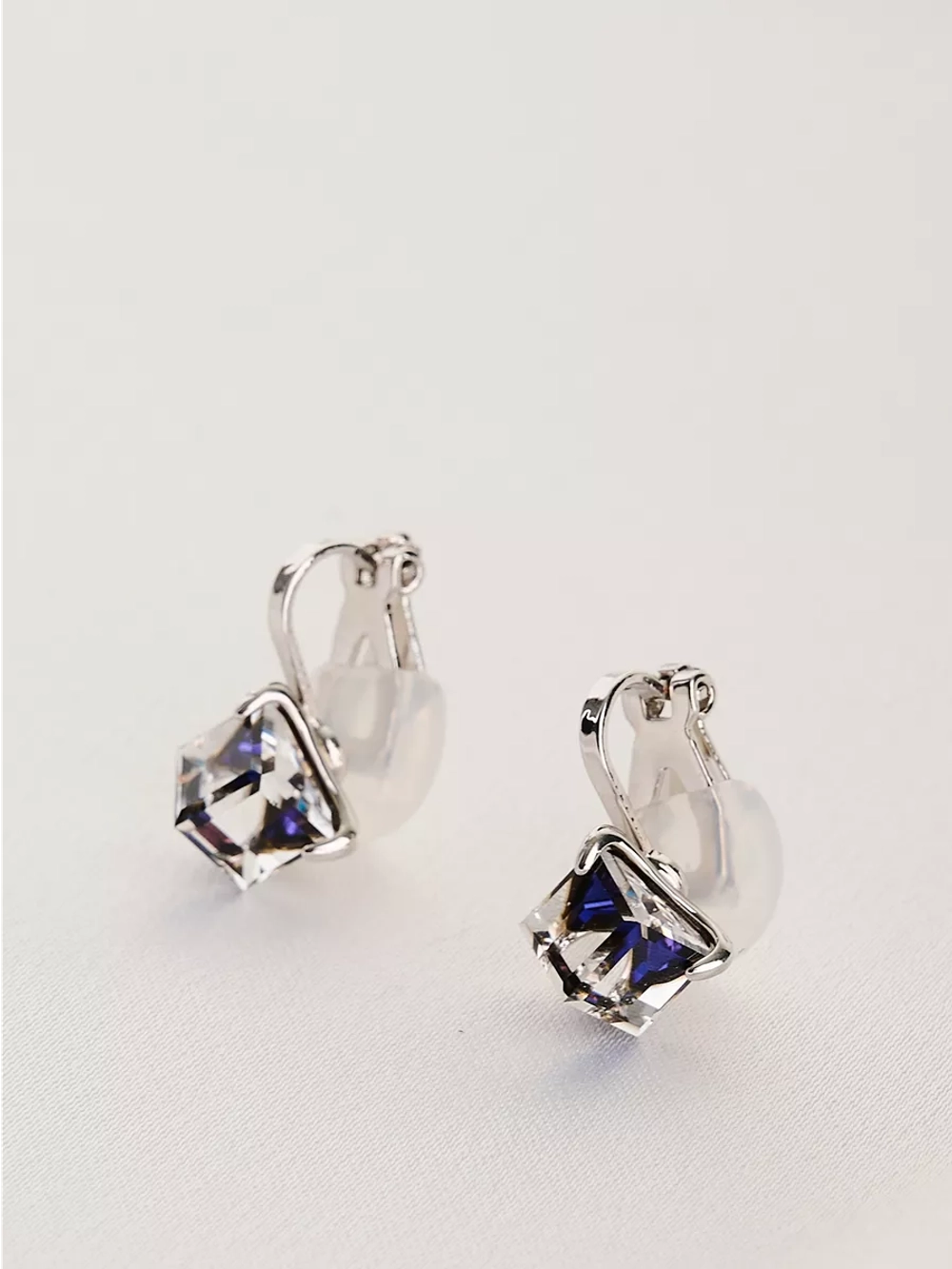 Клипсы Миражи с синими кристаллами Swarovski