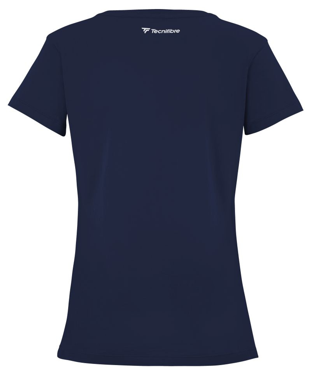 Женская теннисная футболка Tecnifibre Club Cotton Tee — marine