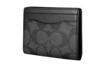 COACH Card Case Cow Leather Card Holder Small Women"s Black