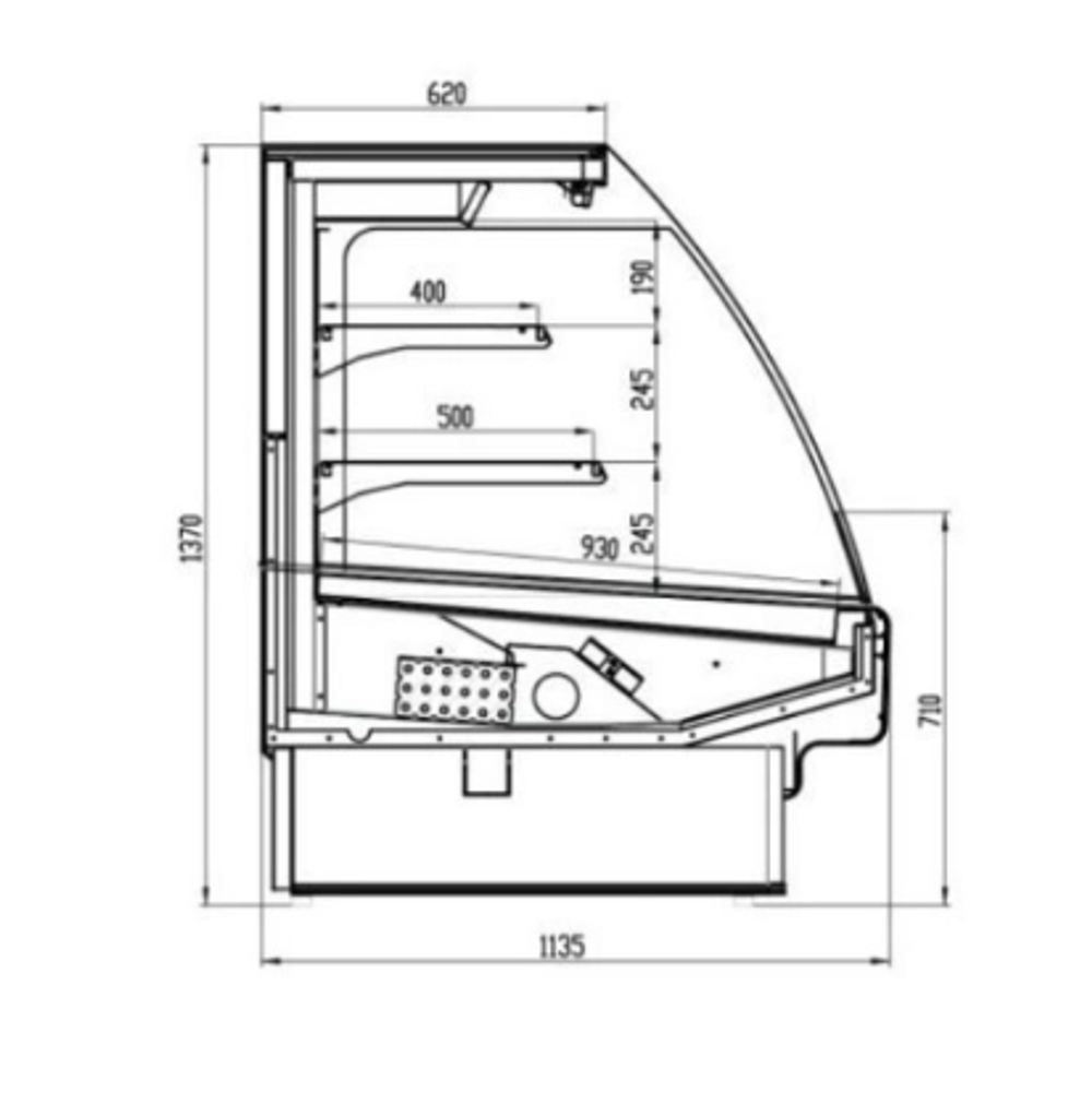 Горка холодильная BRANDFORD AURORA 190 TOP LIGHT вертикальная