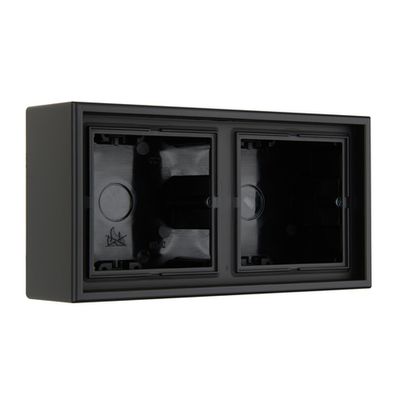 Накладная коробка для розеток 2-местная LAVERO SUPERIOR 1033602052 чёрный матовый