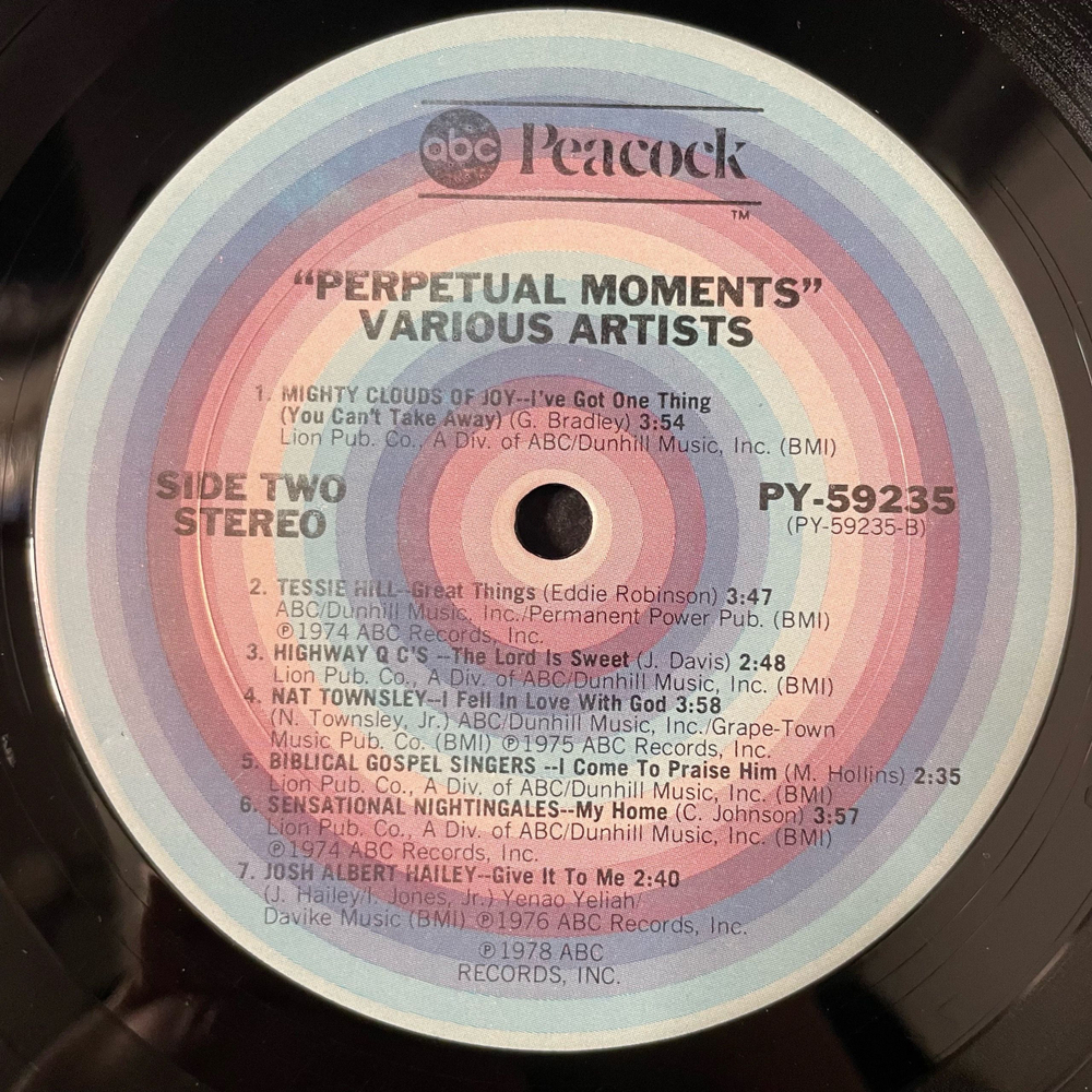 Винтажная виниловая пластинка LP Сборник Госпела Perpetual Moments (США 1978)
