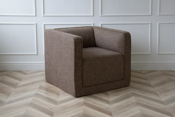 Кресло Cube (коричневый, рогожка)