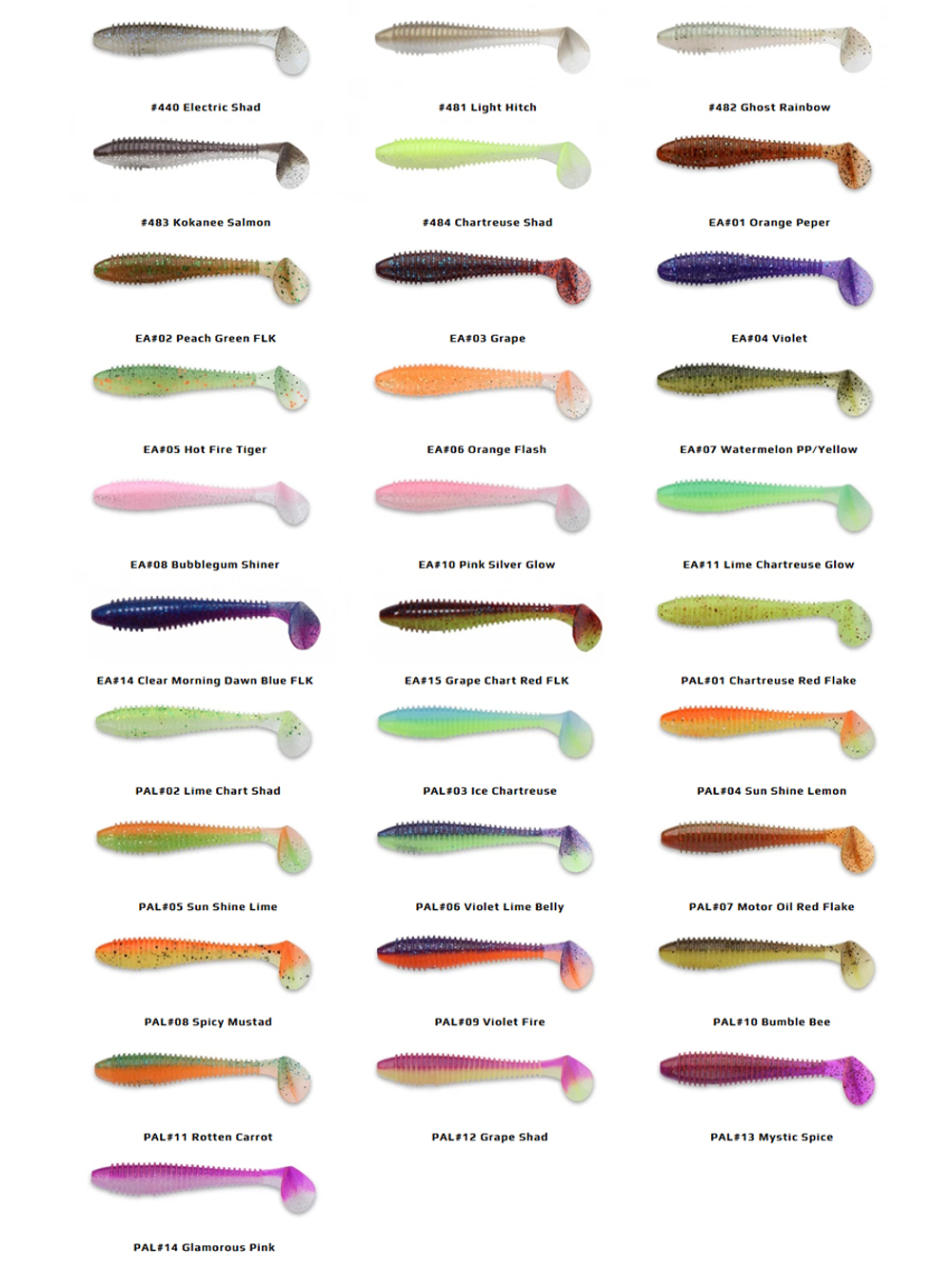 Приманка силиконовая Keitech Swing Impact FAT 4.3", 10,3г цвет #401 Green Pumpkin / Chartreuse