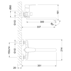 Смеситель Lemark Point LM0351C универсальный