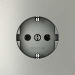 Розетка встраиваемая с заземлением 16А, (сталь) Voltum S70 VLS040105