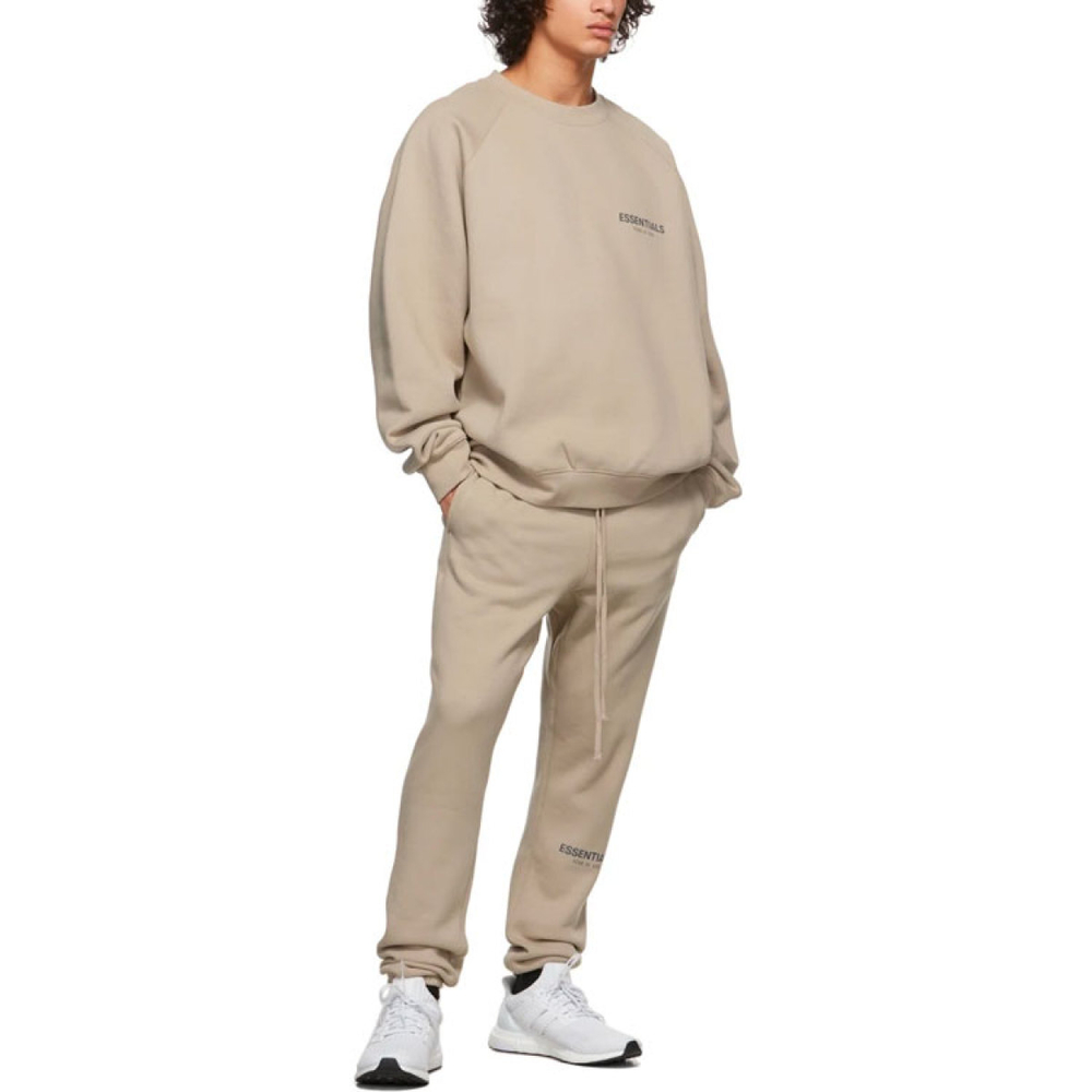 Толстовка Fear of God Essentials Pullover Crewneck String/Tan Logo, FOG-FW21-224