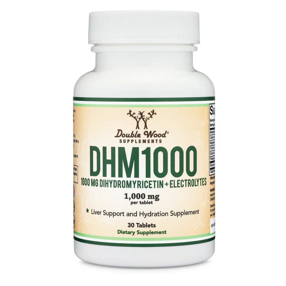 Double Wood Supplements - DHM 1000 (Dihydromyricetin + Electrolytes) - 30 x 1000 mg tablets