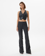 FLARED STRIPPED PANTS