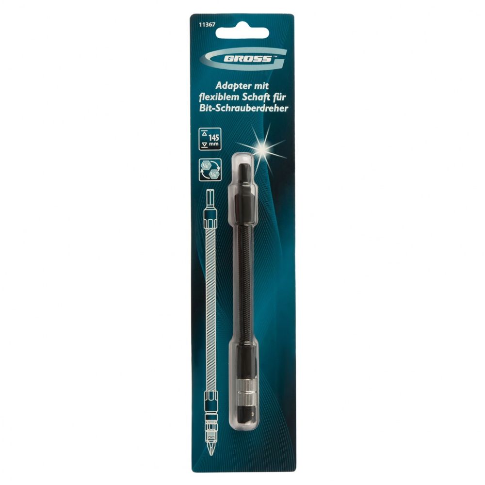 11367 Гибкий переходник для бит, 145мм, 1/4" Gross