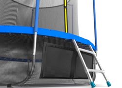 EVO JUMP Internal 12ft (Sky). Батут с внутренней сеткой и лестницей, диаметр 12ft (синий) + нижняя сеть