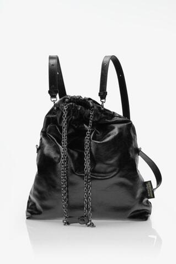 ZARA X JOHN GALLIANO БОЛЬШАЯ КОЖАНАЯ СУМКА TRI-CHIC — LIMITED EDITION, ЧЕРНЫЙ