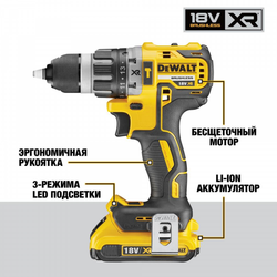 Аккумуляторная ударная дрель-шуруповерт DeWALT DCD796D2